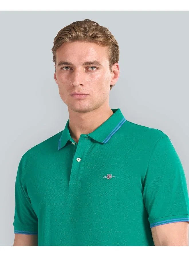 GANT Gant Contrast Tipping Polo For Men (White With Navy Accents)